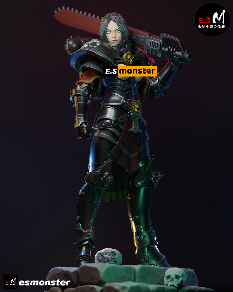 Battle Sister | Pin-Up Statue Fan Art Miniature Unpainted | E.S Monster