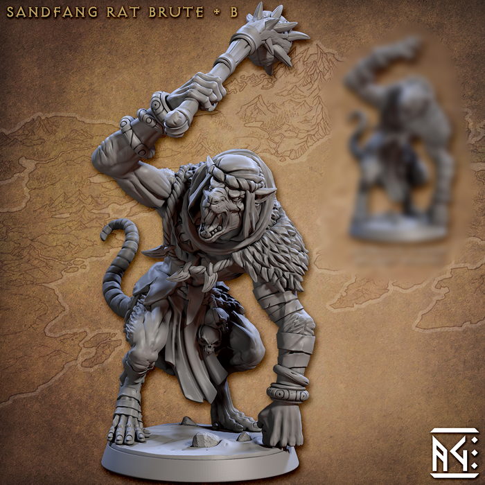 Brute Miniatures Pack A | Sandfang Ratkin | Fantasy D&D Miniature | Artisan Guild