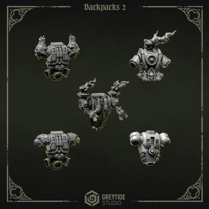 Backpacks Pack 2 | Eternal Pilgrims | Conversion Bits For 28mm 32mm Sci-fi Marines