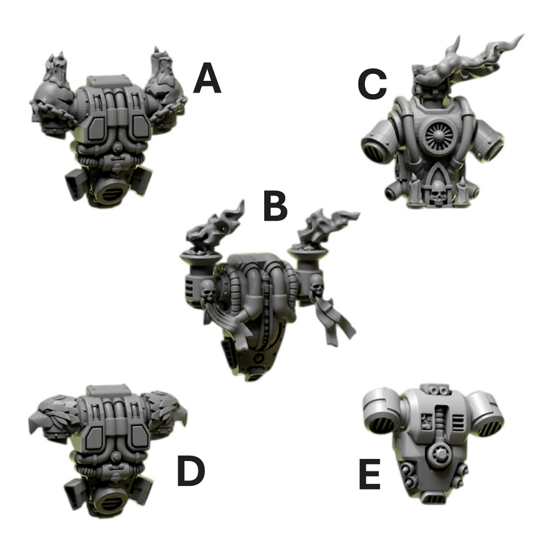 Backpacks 2 | Eternal Pilgrims | Conversion Bits For 28mm 32mm Sci-fi Marines