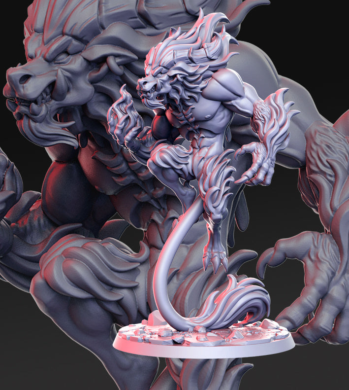 Werebeast Balorgh | Welcome to the Abyss | Fantasy Miniature | RN Estu ...
