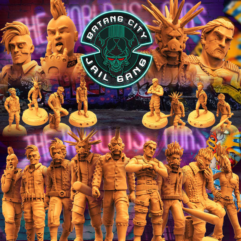 Batang City Jail Gang Miniatures (Full Set) | Sci-Fi Miniature | Papsikels TabletopXtra