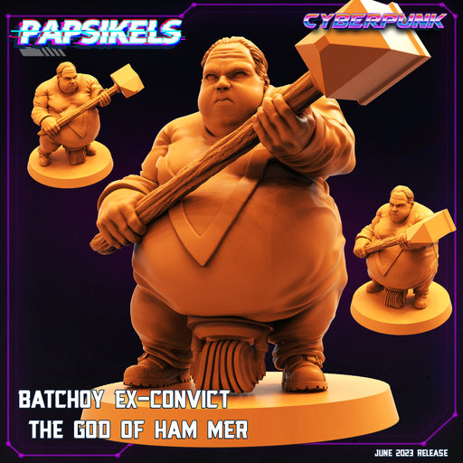 Batchoy Ex-Convict God of Hammer | Cyberpunk | Sci-Fi Miniature | Papsikels TabletopXtra