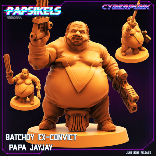 Batchoy Ex-Convict Papa Jayjay | Cyberpunk | Sci-Fi Miniature | Papsikels TabletopXtra