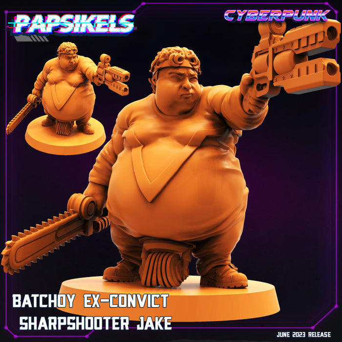 Batchoy Ex-Convict Sharpshooter Jake | Cyberpunk | Sci-Fi Miniature | Papsikels TabletopXtra