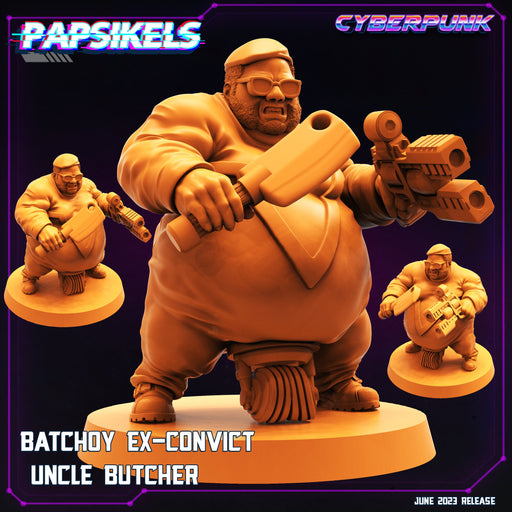 Batchoy Ex-Convict Uncle Butcher | Cyberpunk | Sci-Fi Miniature | Papsikels TabletopXtra