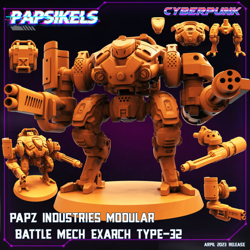 Battle Mech Exarch Series Type-32 | Cyberpunk | Sci-Fi Miniature | Papsikels TabletopXtra