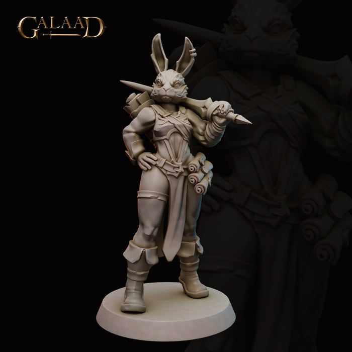 Bunny Battle Mage | Female Mages and Fighters | Fantasy Miniature | Galaad Miniatures