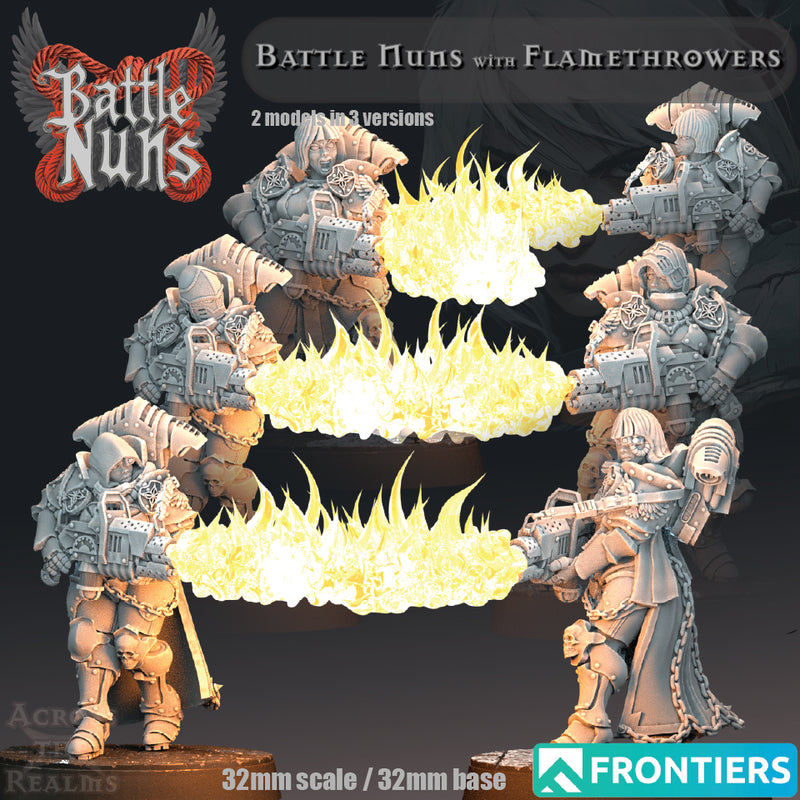 Flamethrower Miniatures | Battle Nuns | Across the Realms