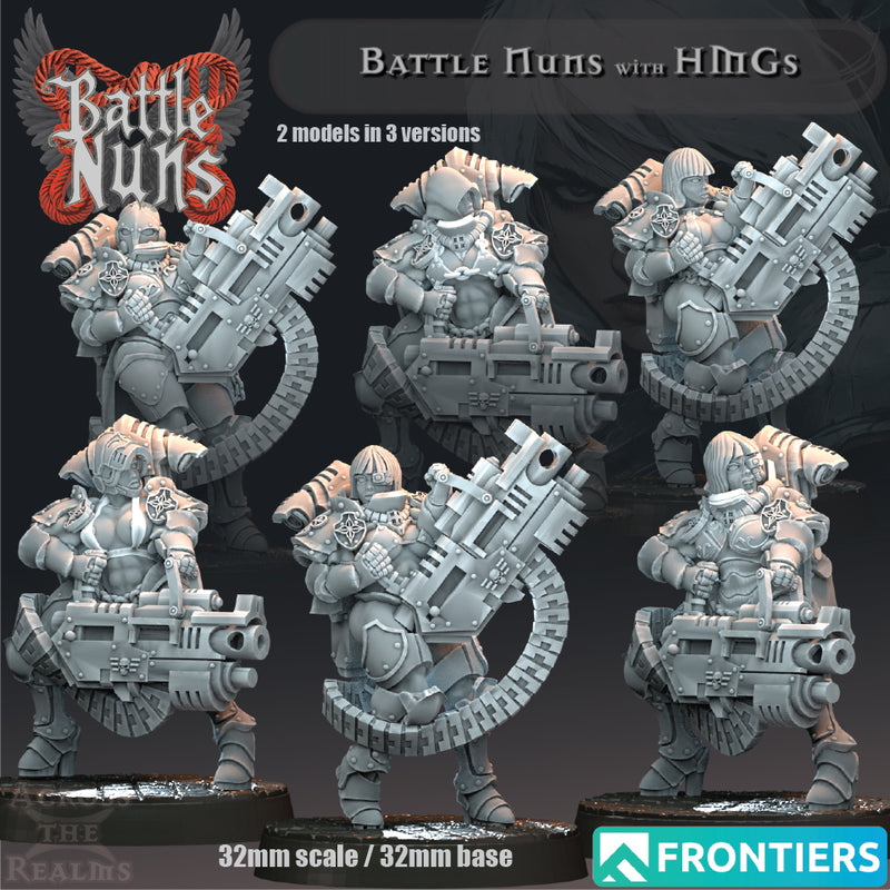 Heavy Machine Gun Squad Miniatures | Battle Nuns | Across the Realms
