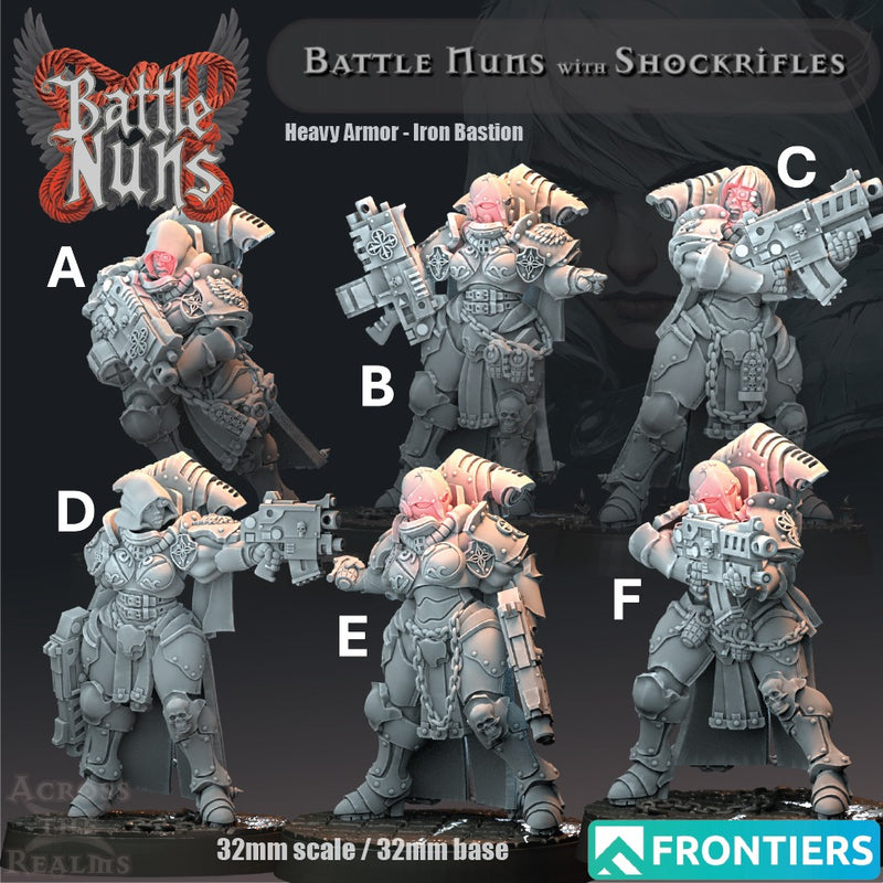 Shockrifle Squad Miniatures | Battle Nuns | Across the Realms