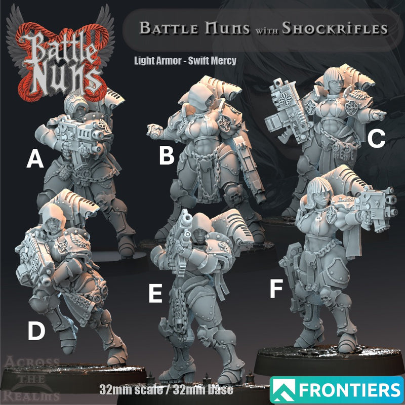 Shockrifle Squad Miniatures | Battle Nuns | Across the Realms