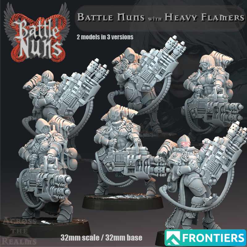 Heavy Flamer Miniatures | Battle Nuns | Across the Realms