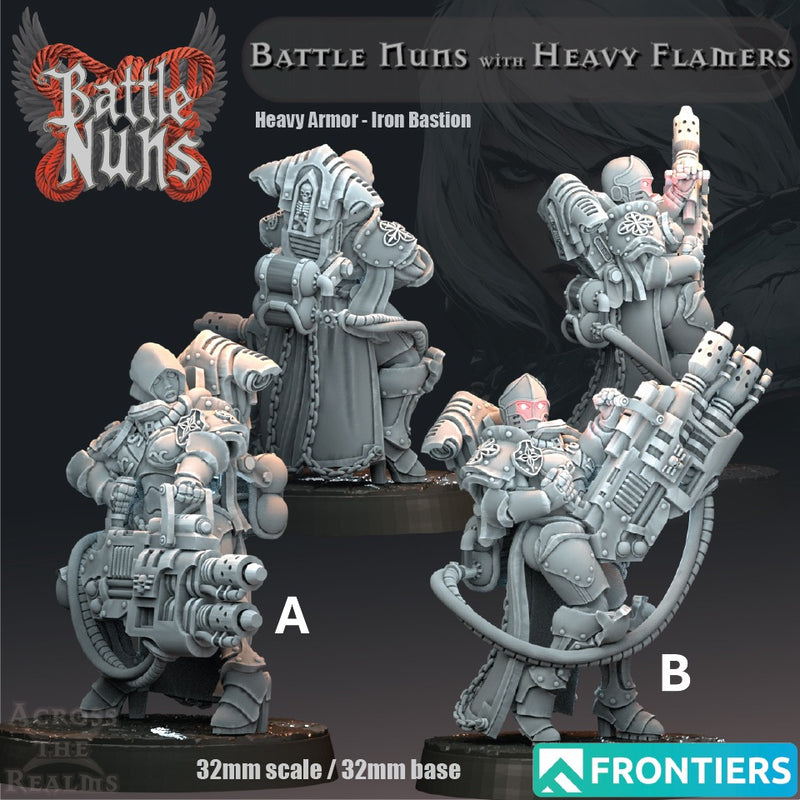 Heavy Flamer Miniatures | Battle Nuns | Across the Realms