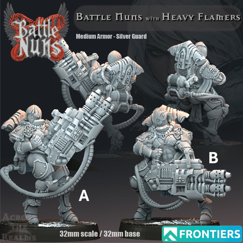 Heavy Flamer Miniatures | Battle Nuns | Across the Realms