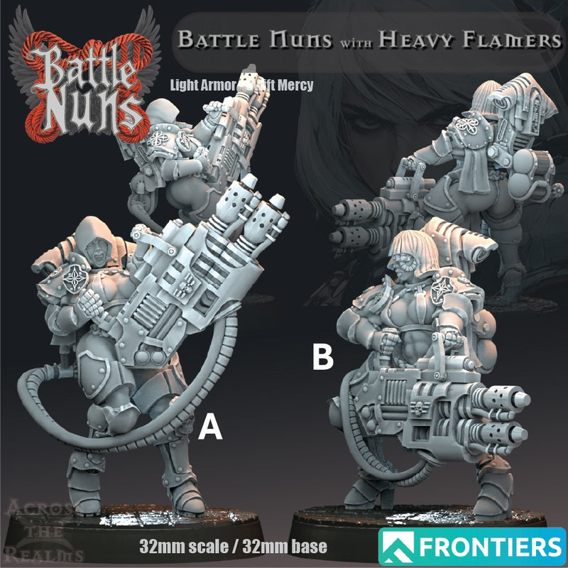 Heavy Flamer Miniatures | Battle Nuns | Across the Realms