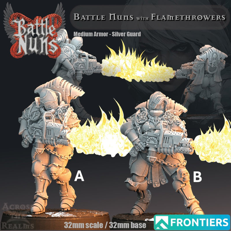 Flamethrower Miniatures | Battle Nuns | Across the Realms