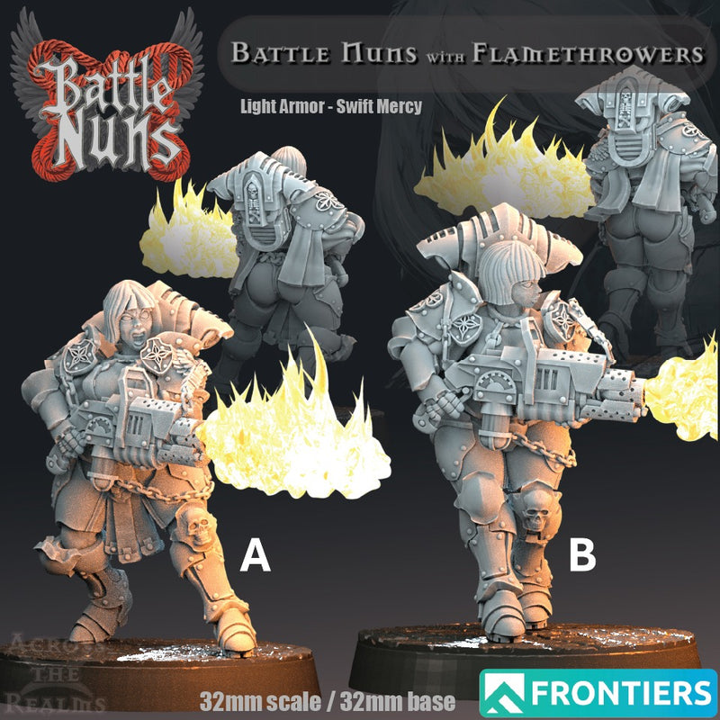 Flamethrower Miniatures | Battle Nuns | Across the Realms