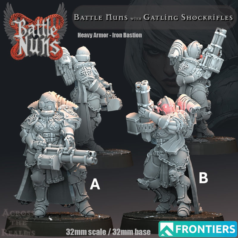 Gatling Shockrifle Squad Miniatures | Battle Nuns | Across the Realms
