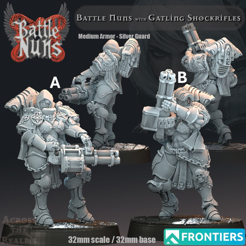 Gatling Shockrifle Squad Miniatures | Battle Nuns | Across the Realms