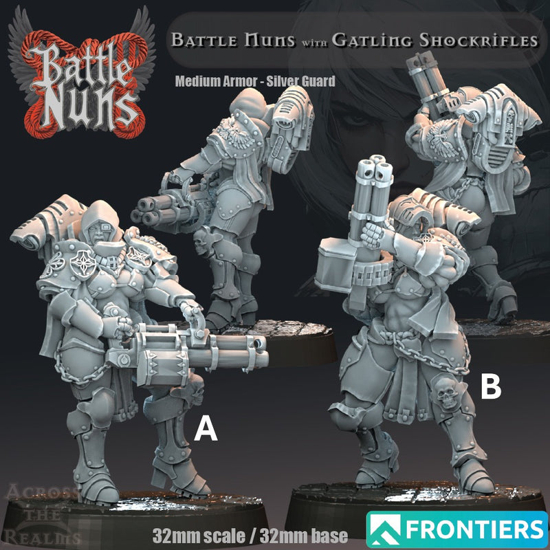 Gatling Shockrifle Squad Miniatures | Battle Nuns | Across the Realms