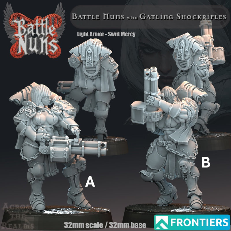 Gatling Shockrifle Squad Miniatures | Battle Nuns | Across the Realms