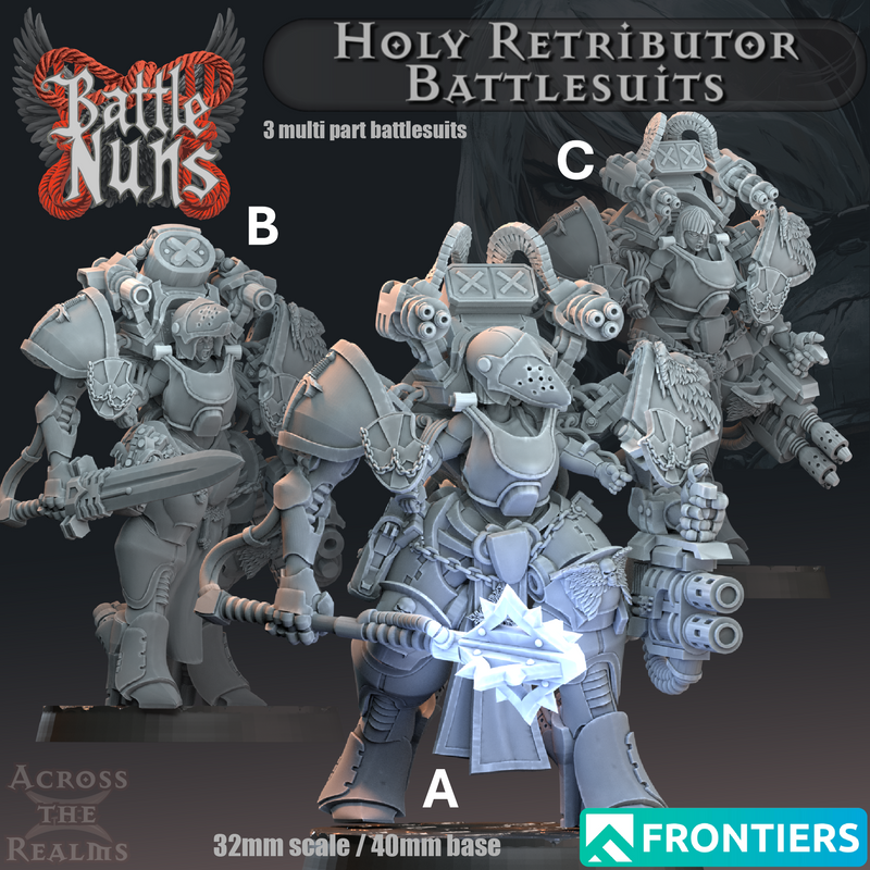 Holy Retributor Battlesuit Miniatures | Battle Nuns | Across the Realms