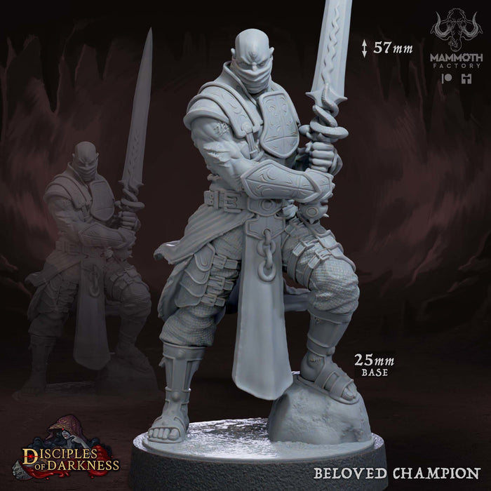 Beloved Champion | Disciples of Darkness | Fantasy Tabletop Miniature | Mammoth Factory