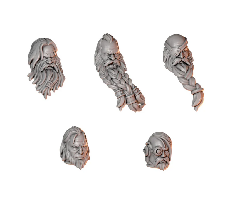 Big Heads Pack Primal Hounds Conversion Bits For 28mm 32mm Sci-fi Space Knights