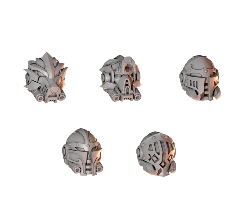 Big Helmets Pack Primal Hounds Conversion Bits For 28mm 32mm Sci-fi Space Knights