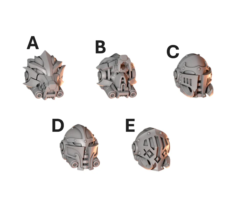 Big Helmets Pack Primal Hounds Conversion Bits For 28mm 32mm Sci-fi Space Knights