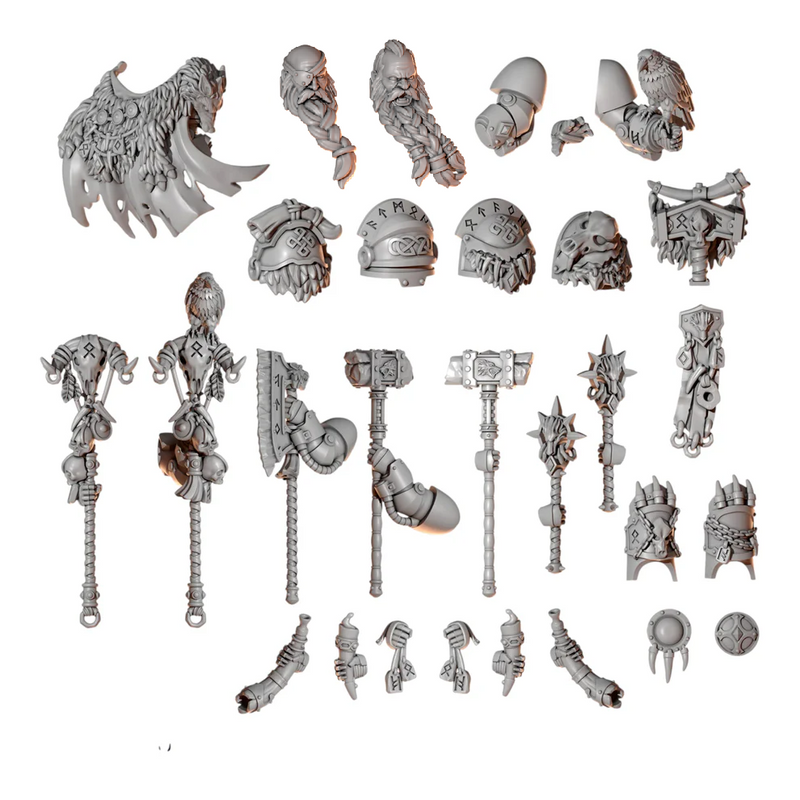 Big Hero Pack | Primal Hounds | Conversion Bits For 28mm 32mm Sci-fi Space Knights
