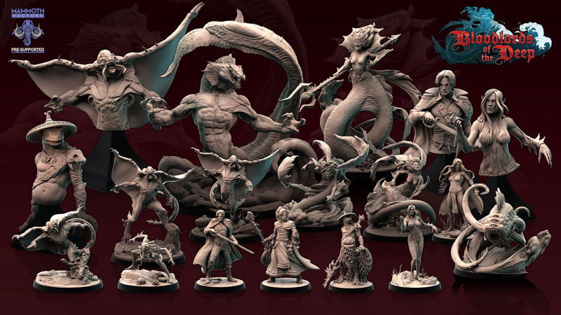 Blood Lords of the Deep Miniatures (Full Set) | Fantasy Tabletop Miniature | Mammoth Factory TabletopXtra