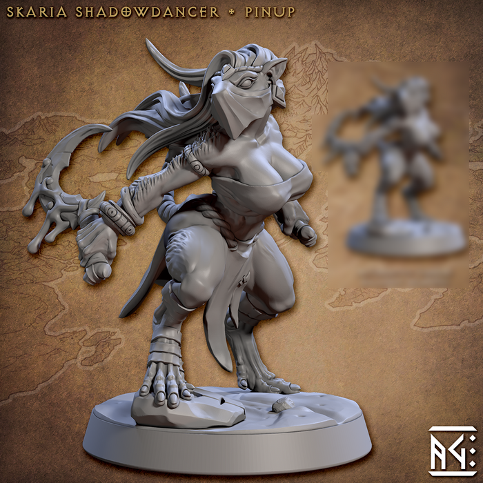 Skaria Shadow Dancer | Sandfang Ratkin | Fantasy D&D Miniature | Artisan Guild