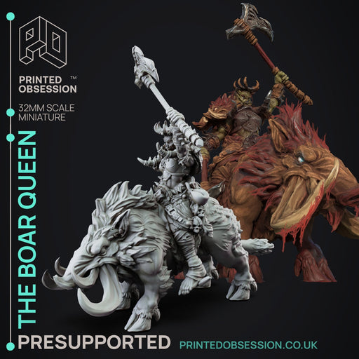 Boar Queen | NPC Foundlings | Fantasy Miniature | Printed Obsession TabletopXtra