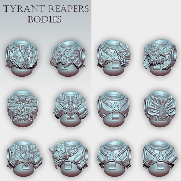 12x Space Warrior Torso Pack | Tyrant Hunters | Ratman Forge | Sci-Fi Grimdark Custom Bitz Wargaming Miniatures 28mm 32mm