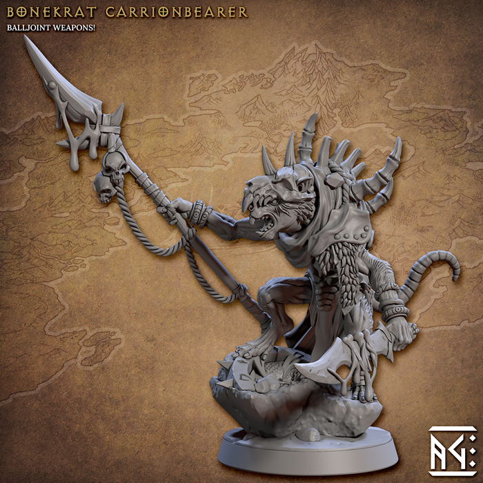 Bonekrat Carrionbearer | Sandfang Ratkin | Fantasy D&D Miniature | Artisan Guild