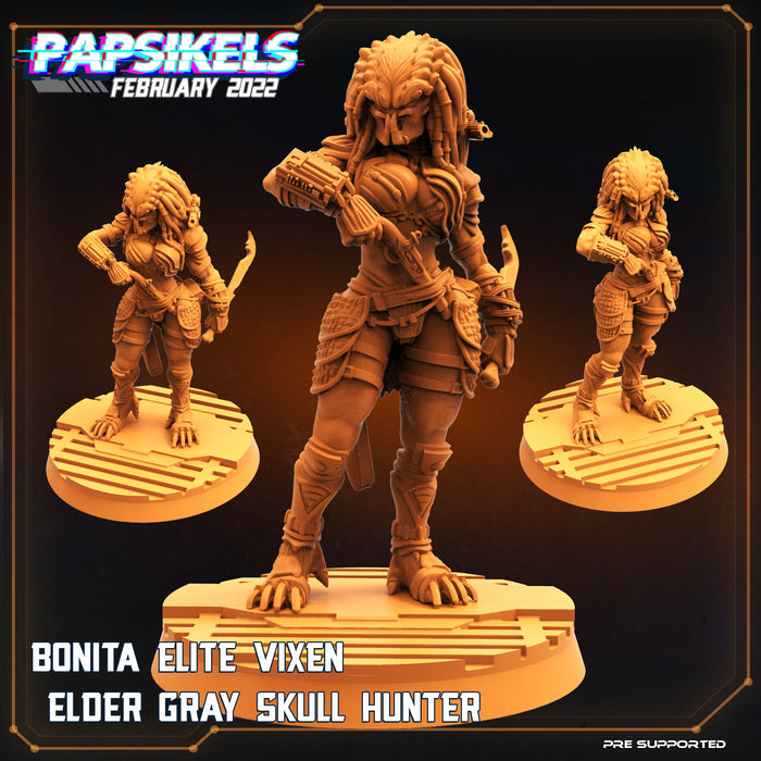 Bonita Elite Vixen Elder Gray | Aliens Vs Skull Hunters | Sci-Fi Miniature | Papsikels TabletopXtra