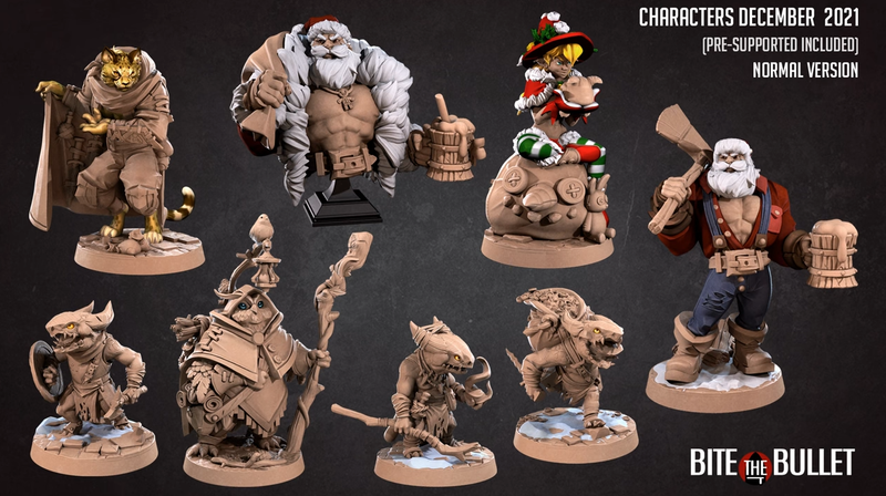 Bullet Town Christmas Miniatures (Full Set) | Fantasy Miniature | Bite the Bullet TabletopXtra