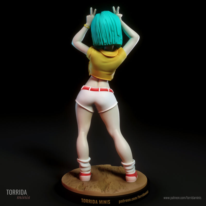Bulma | Pin-Up Statue Fan Art Miniature Unpainted | Torrida Minis