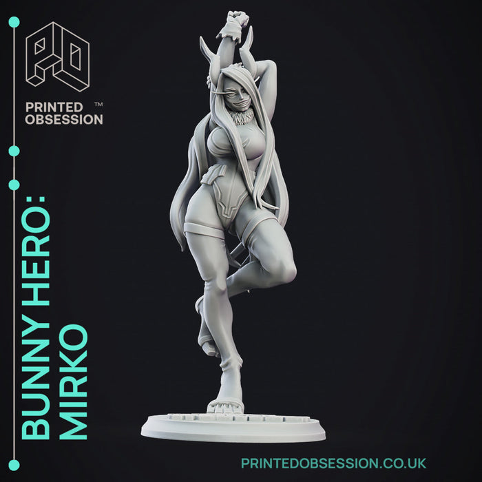 Bunny Hero Mirko (150mm) | My Hero Academia | Fantasy Miniature | Printed Obsession TabletopXtra