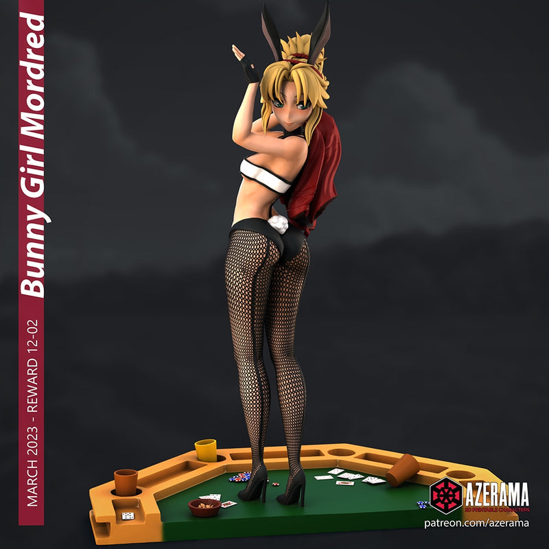 Bunny Mordred | Pin-Up Statue Fan Art Miniature Unpainted | Azerama