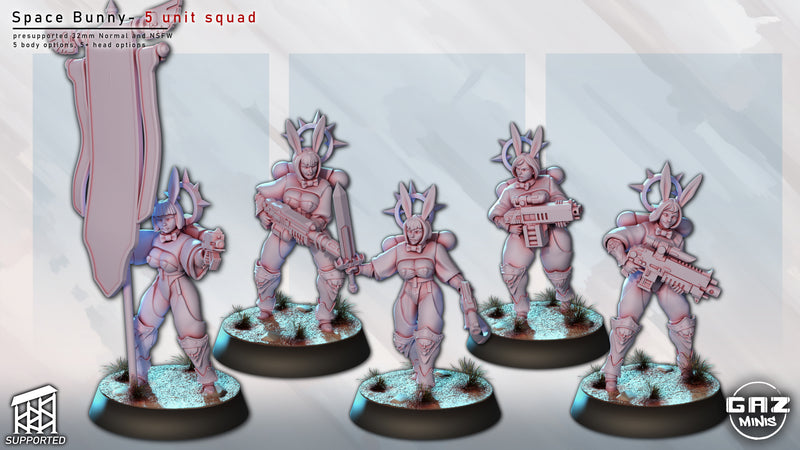 Space Bunny Squad Miniatures | Fantasy Pin-Up | Gaz Minis