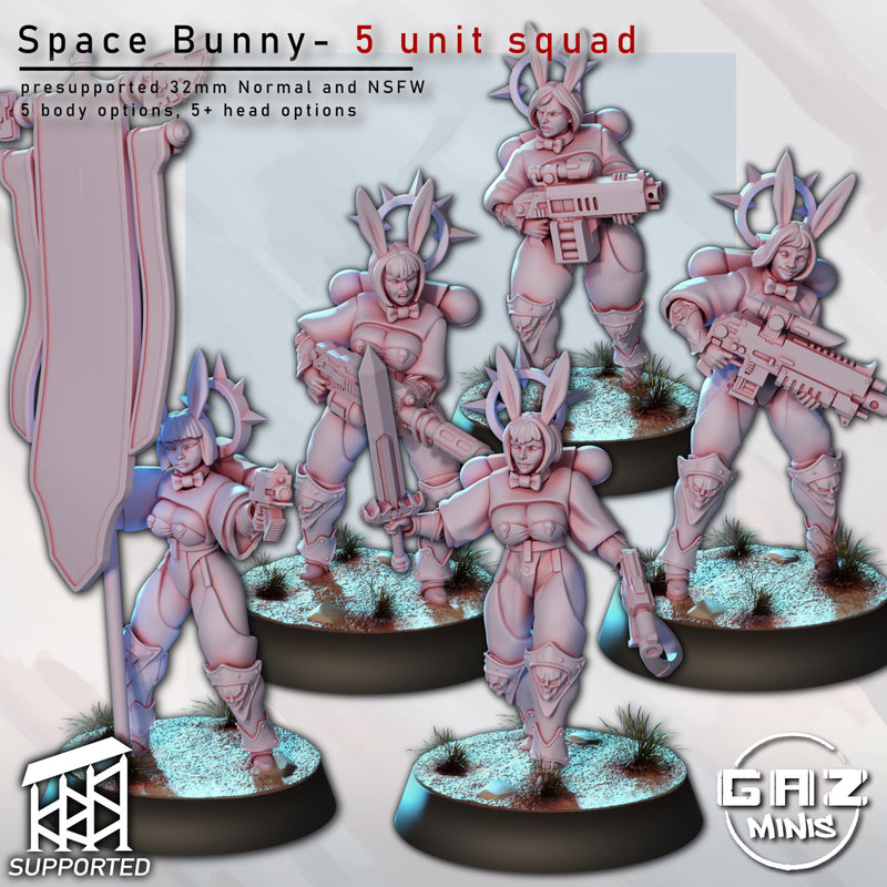 Space Bunny Squad Miniatures | Fantasy Pin-Up | Gaz Minis