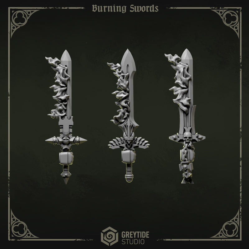 Flaming Swords | Eternal Pilgrims | Conversion Bits For 28mm 32mm Sci-fi Marines