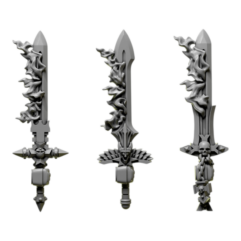 Flaming Swords | Eternal Pilgrims | Conversion Bits For 28mm 32mm Sci-fi Marines