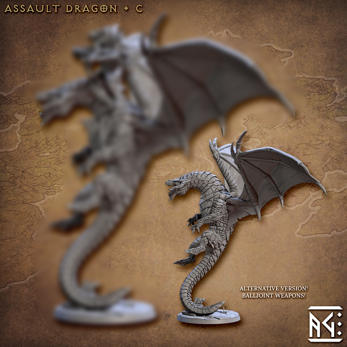 Assault Dragon C | Draconian Scourge | Fantasy D&D Miniature | Artisan Guild