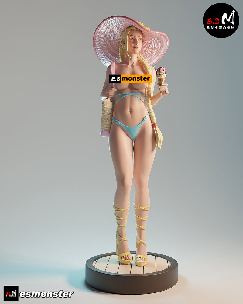 Cammy Summer Time | Pin-Up Statue Fan Art Miniature Unpainted | E.S Monster