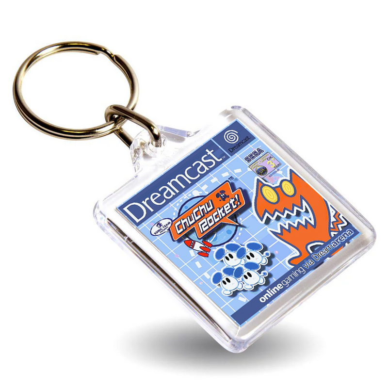 Retro Gaming Box Art Keyring - Gen VI DC Console Style