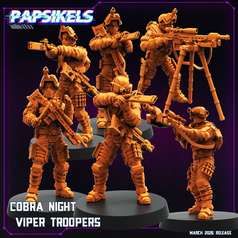 Human Cobra Night Viper Troopers Miniatures | Cyberpunk | Papsikels